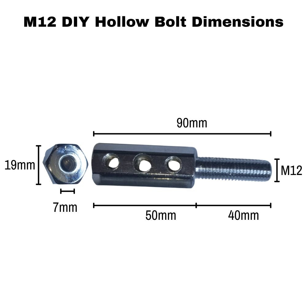 Hollow Bolt with Grub Screws - Hex Body