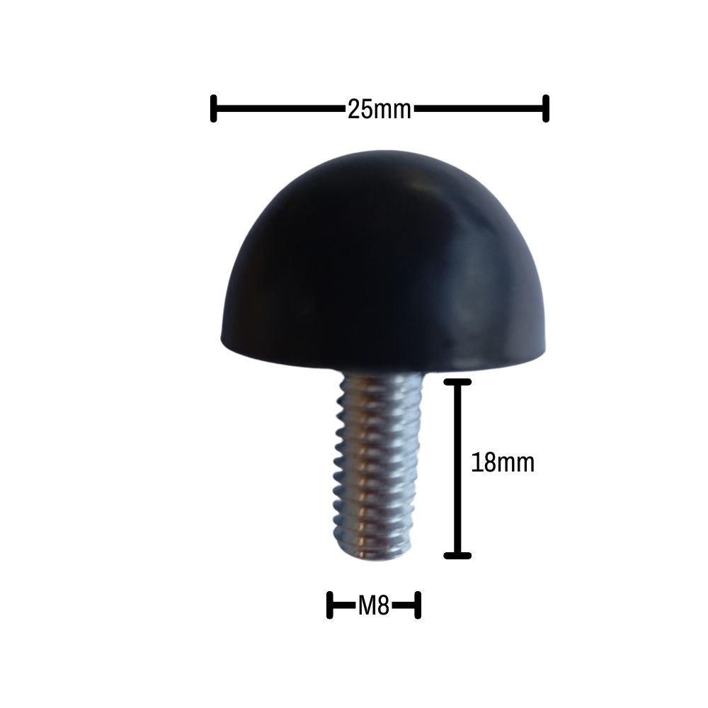 Rubber Dome End Cap with Thread - Jaguar Fitness