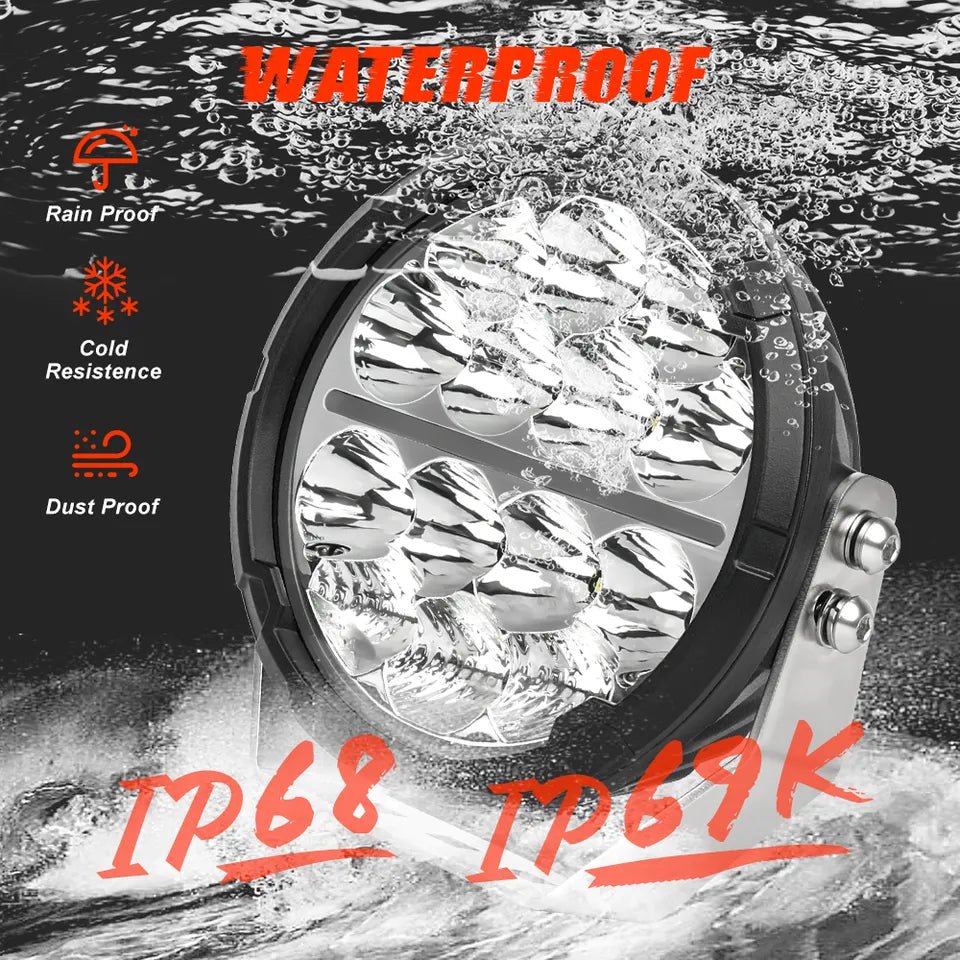 120W LED Spotlight Set - with Amber and White DRL - Wiring Harness Included - Jaguar Fitness