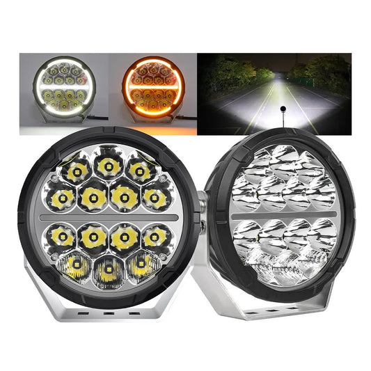 120W LED Spotlight Set - with Amber and White DRL - Wiring Harness Included - Jaguar Fitness