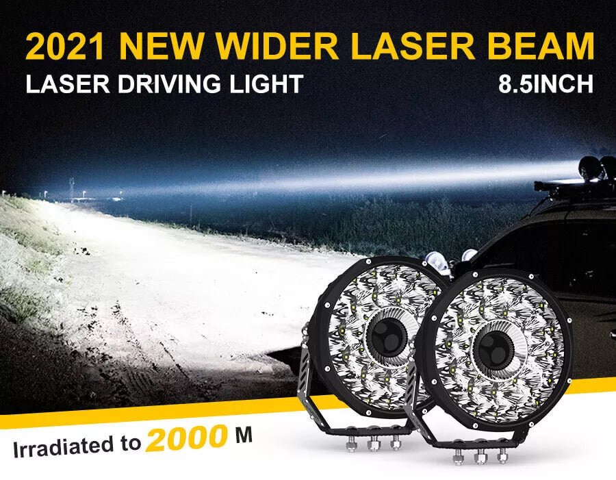 330W Laser / LED Spotlights Set - 8.5" - Wiring Harness Included - Jaguar Fitness