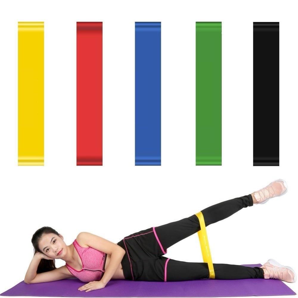 5 Piece Yoga Resistance Loop Band Set - Latex - Jaguar Fitness