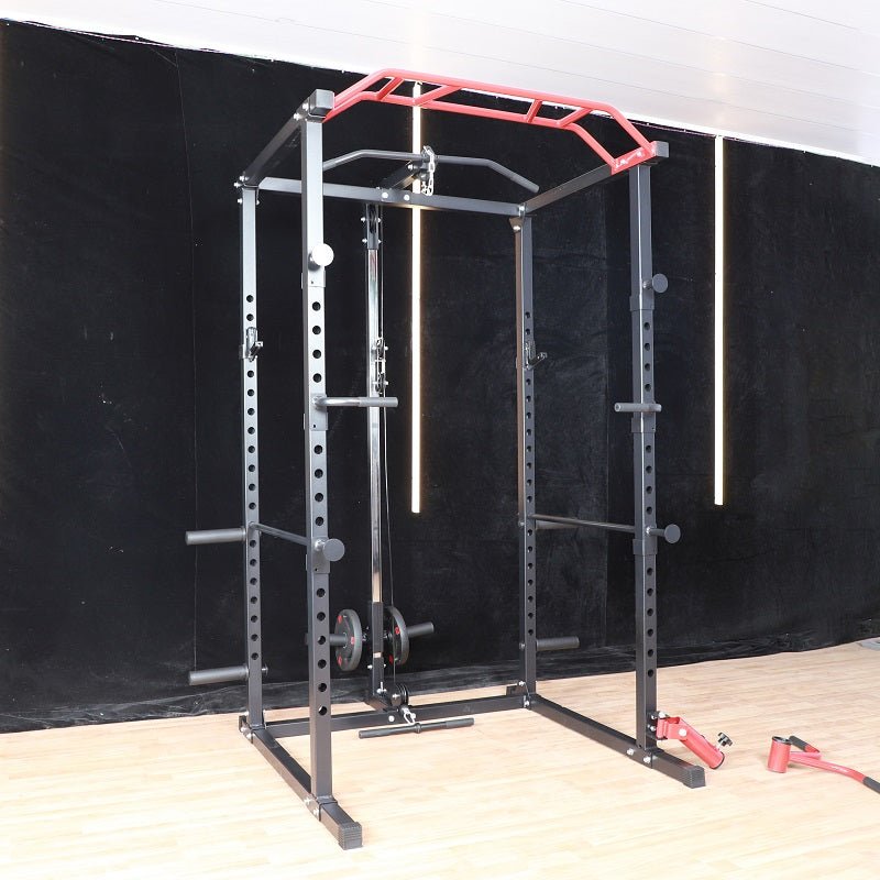 Delux Multipurpose Power Rack - Squat Rack - With High/Low Cable - Jaguar Fitness