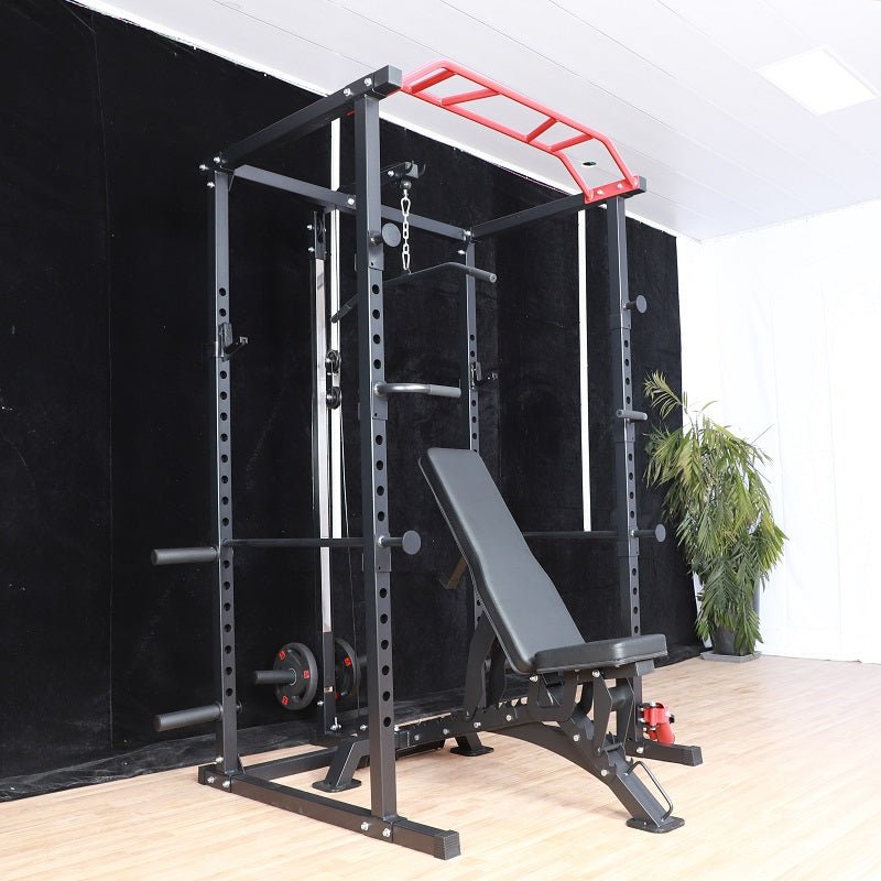 Delux Multipurpose Power Rack - Squat Rack - With High/Low Cable - Jaguar Fitness