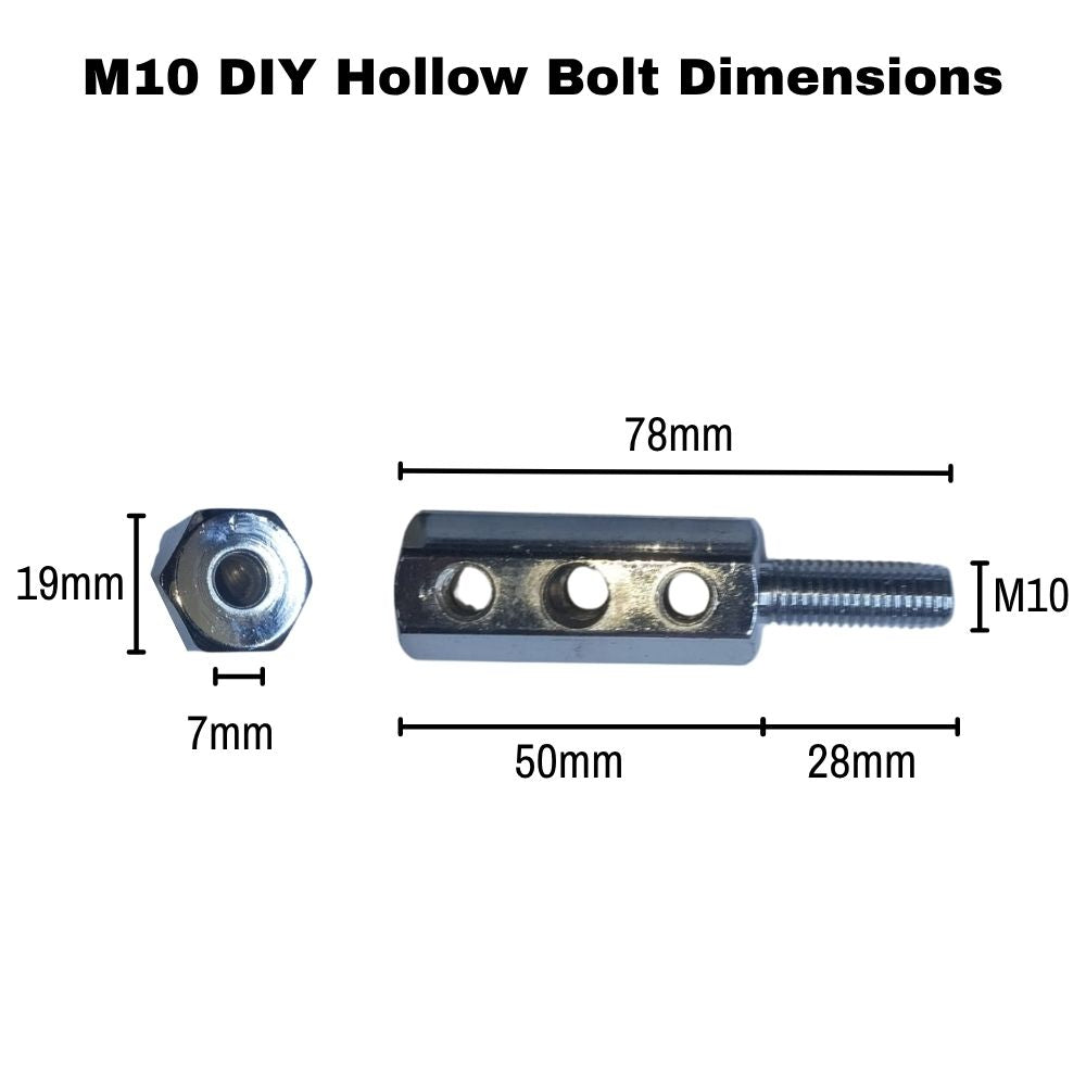 Hollow Bolt with Grub Screws - Hex Body