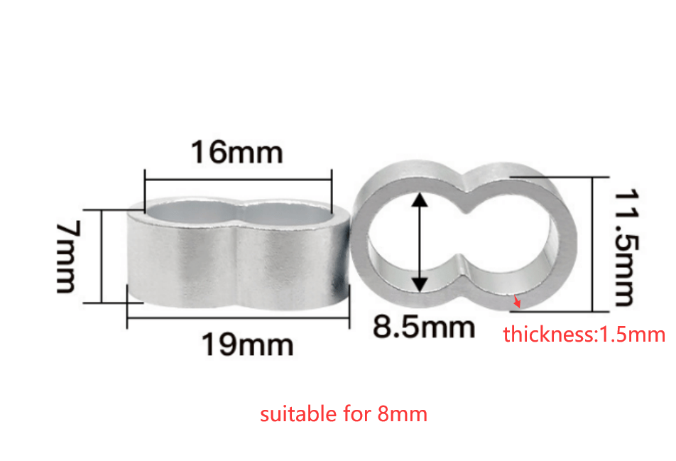 Aluminium Crimp for 8mm Bungees - Jaguar Fitness