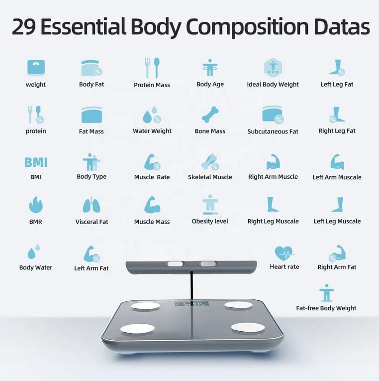 Bio Impedance Smart Scale - Dual Frequency, 8 Electrode | Body Fat Scale - Jaguar Fitness