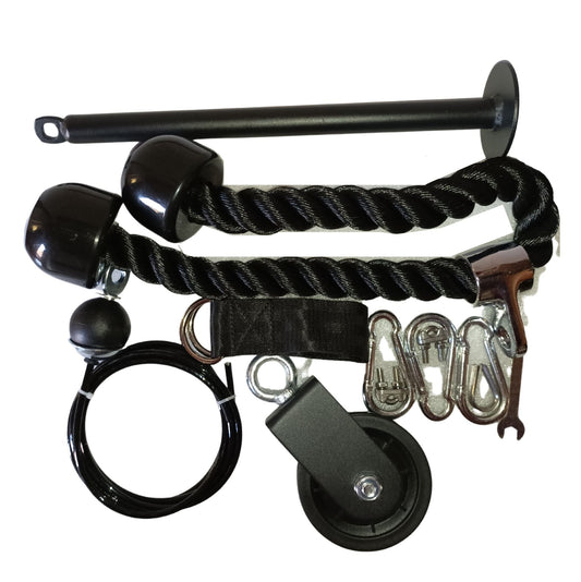 Portable Cable Pulley Kit with Tricep Rope - Jaguar Fitness